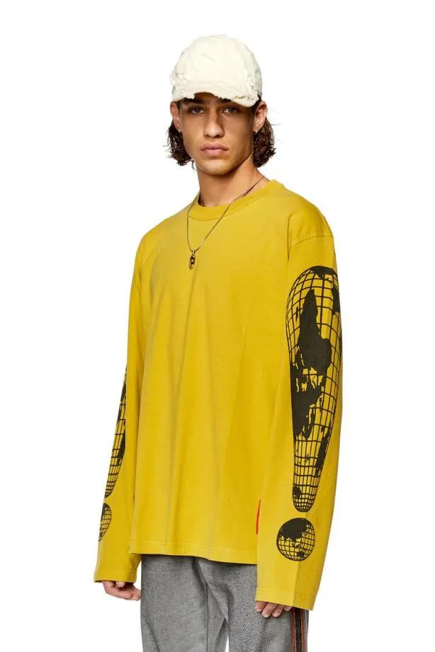 Diesel Tcranelsl3 Yellow Men TShirts and Polos