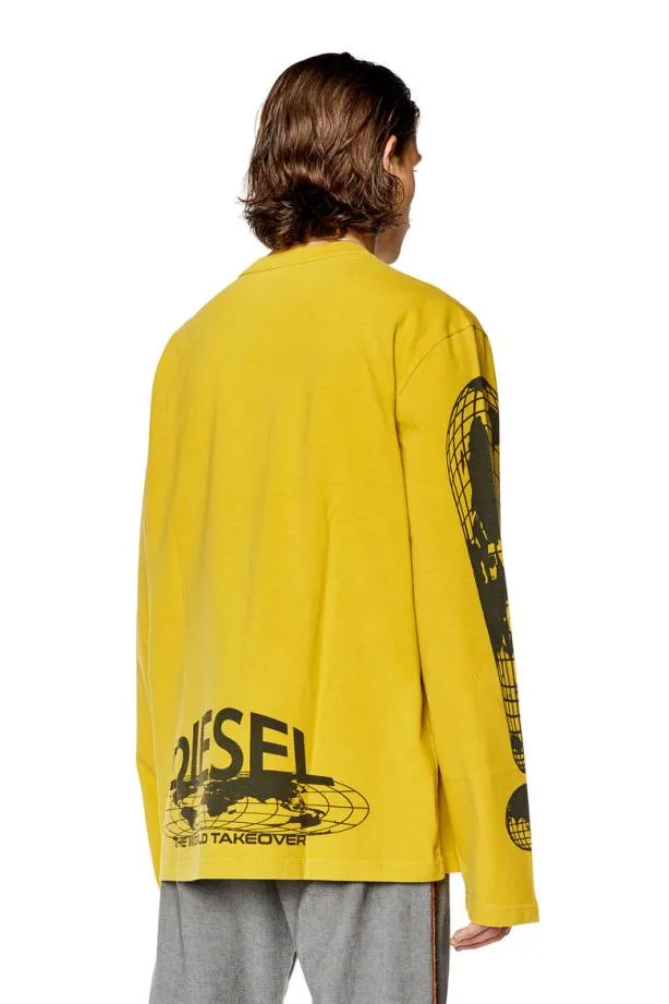 Diesel Tcranelsl3 Yellow Men TShirts and Polos
