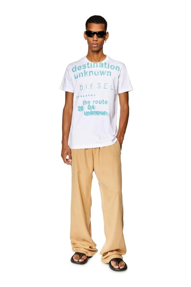 Diesel Tdiegork63 White Men TShirts and Polos