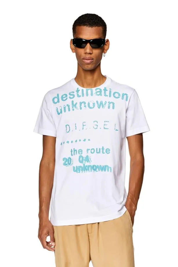 Diesel Tdiegork63 White Men TShirts and Polos