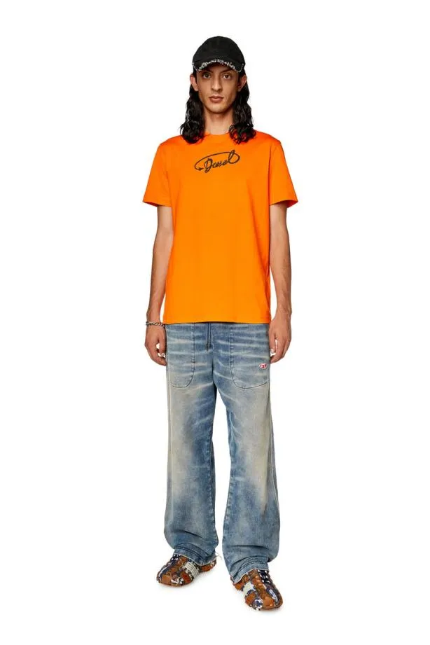 Diesel Tdiegorl11 Orange Men TShirts and Polos