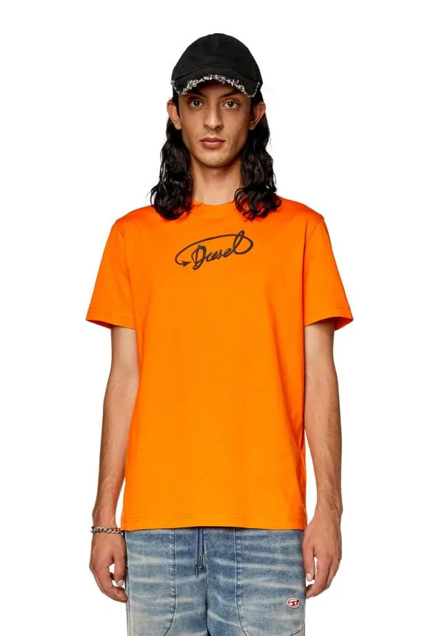 Diesel Tdiegorl11 Orange Men TShirts and Polos