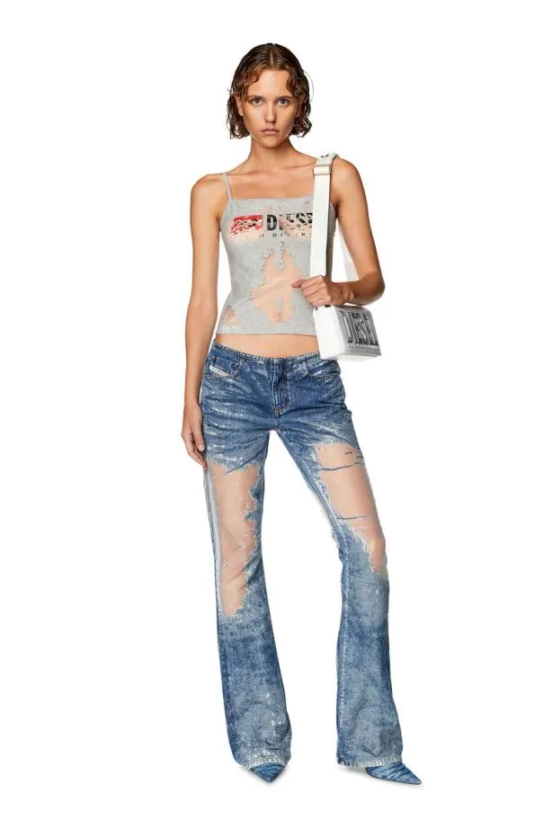 Diesel Thoperdevo Grey Women TShirts and Tops