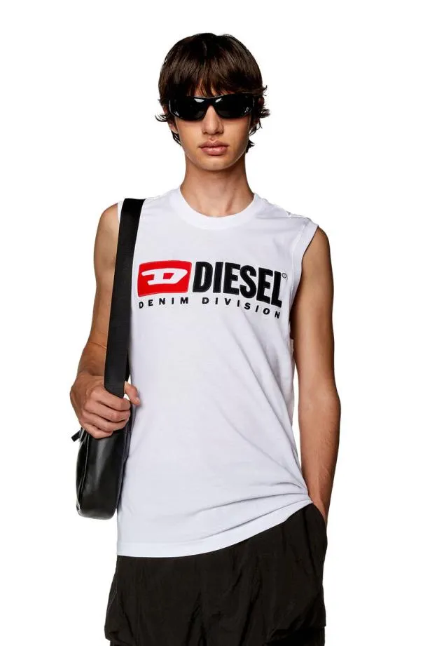 Diesel Tiscodiv White Men TShirts and Polos