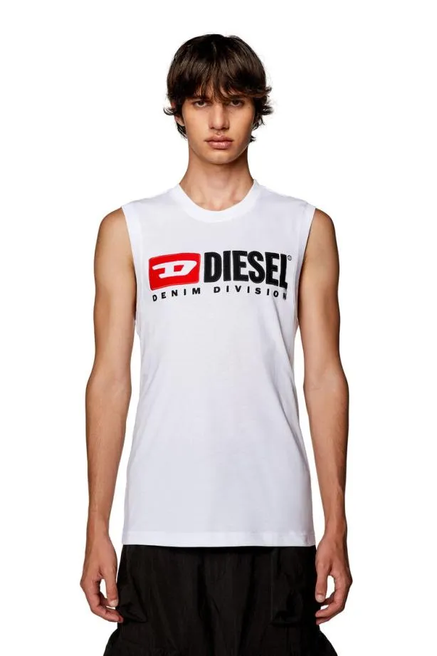 Diesel Tiscodiv White Men TShirts and Polos
