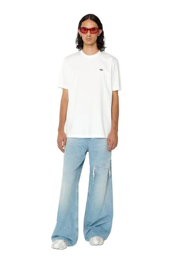 Diesel Tjustdovalpj White Men TShirts and Polos