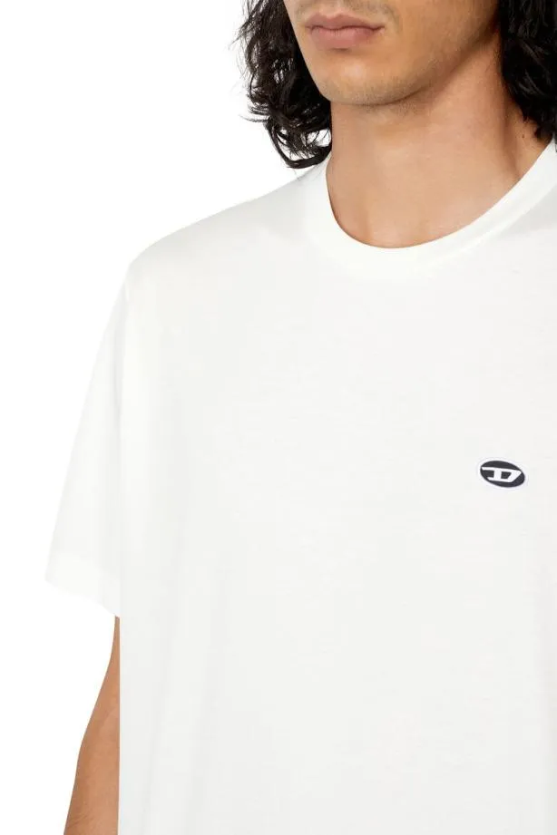 Diesel Tjustdovalpj White Men TShirts and Polos