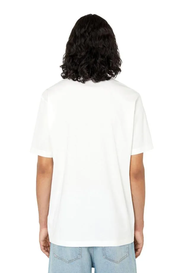 Diesel Tjustdovalpj White Men TShirts and Polos
