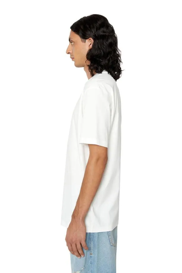 Diesel Tjustdovalpj White Men TShirts and Polos