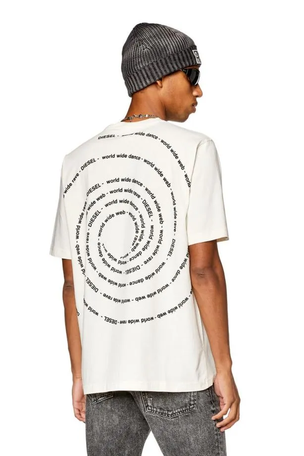 Diesel Tjustl8 White Men TShirts and Polos