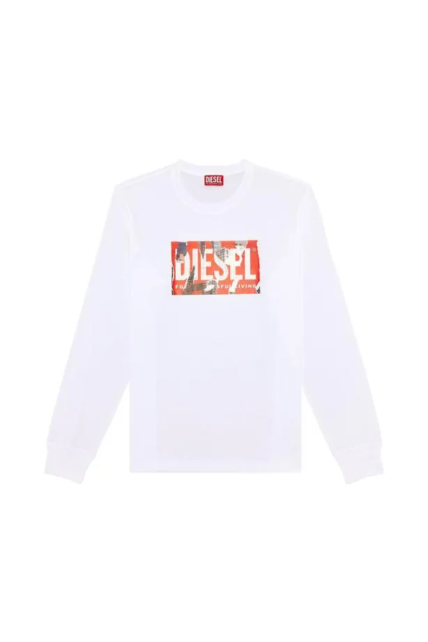Diesel Tjustlsl6 White Men TShirts and Polos