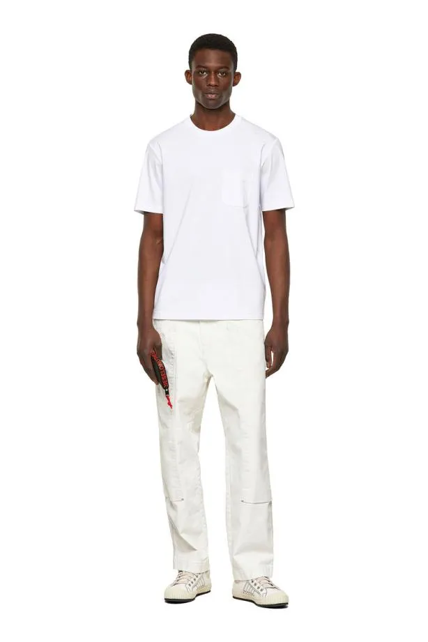 Diesel Tjustworky White Men TShirts and Polos