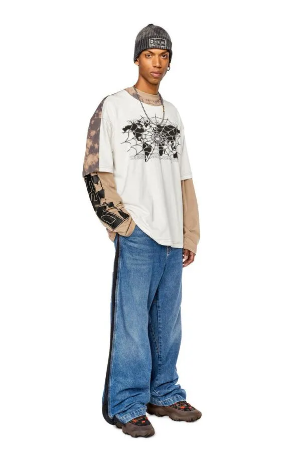 Diesel Twashbicol Pinkwhite Men TShirts and Polos