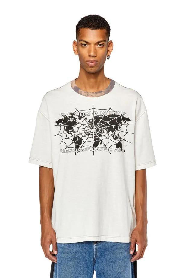 Diesel Twashbicol Pinkwhite Men TShirts and Polos