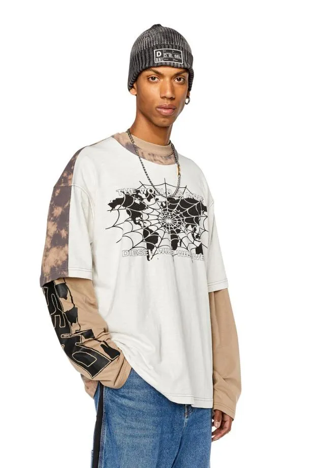 Diesel Twashbicol Pinkwhite Men TShirts and Polos