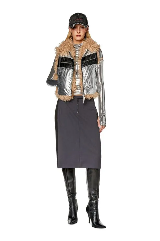 Diesel Wefia Silver Women Jackets