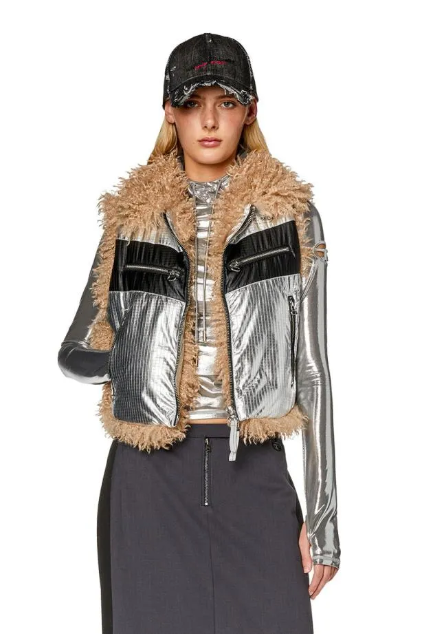 Diesel Wefia Silver Women Jackets