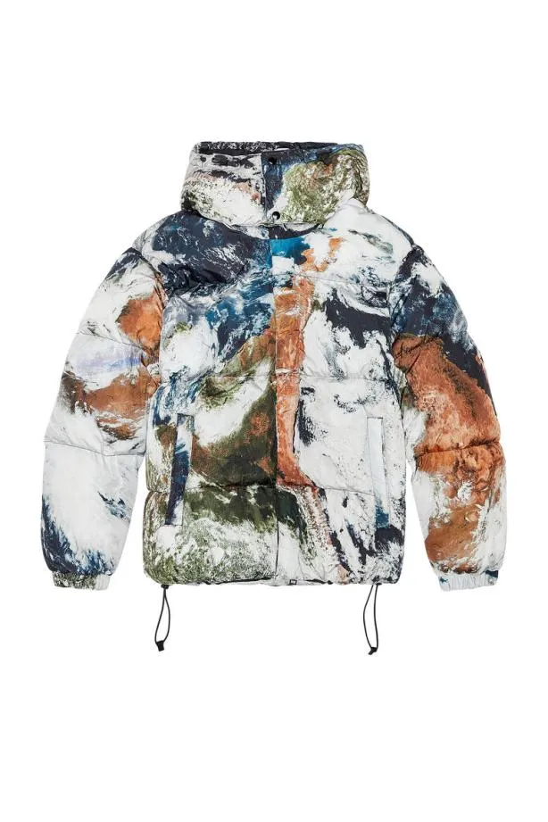 Diesel Wrolfysfdprint Blackwhite Men Jackets