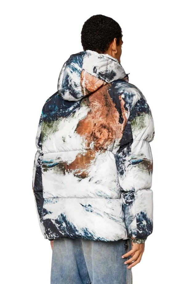 Diesel Wrolfysfdprint Blackwhite Men Jackets
