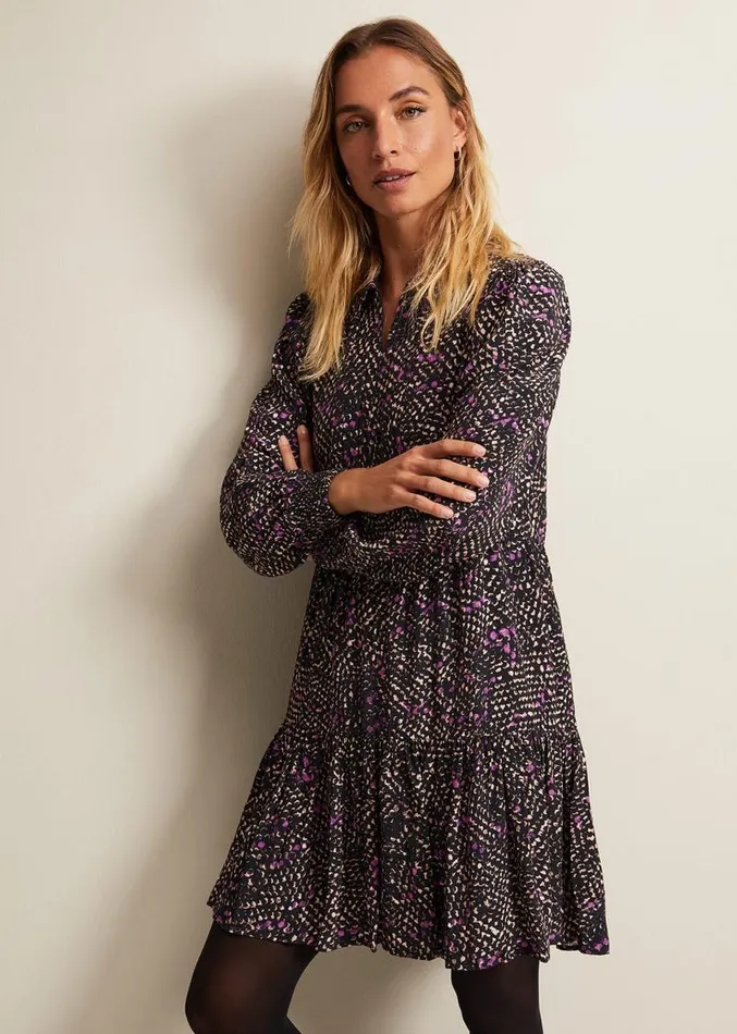 Dolly Snake Swing Dress Purple Women Phase Eight Dresses