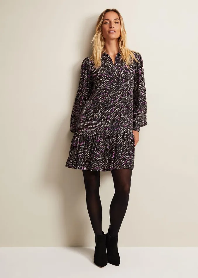 Dolly Snake Swing Dress Purple Women Phase Eight Dresses