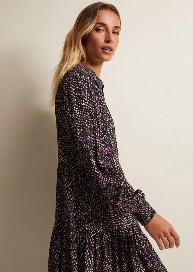 Dolly Snake Swing Dress Purple Women Phase Eight Dresses