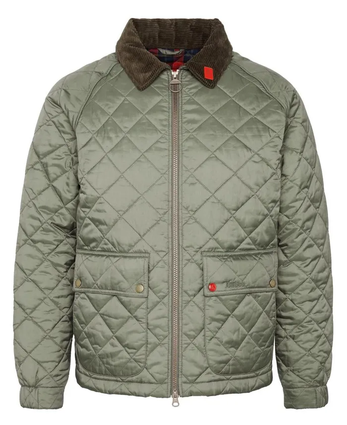 Dom Quilted Jacket Light Moss Men Barbour Quilted Jackets