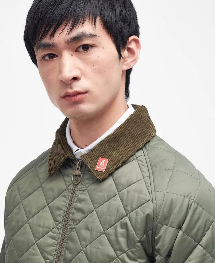 Dom Quilted Jacket Light Moss Men Barbour Quilted Jackets
