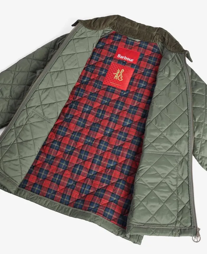 Dom Quilted Jacket Light Moss Men Barbour Quilted Jackets
