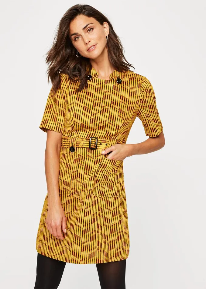 Doria Textured Mini Dress Yellowred Women Phase Eight Dresses