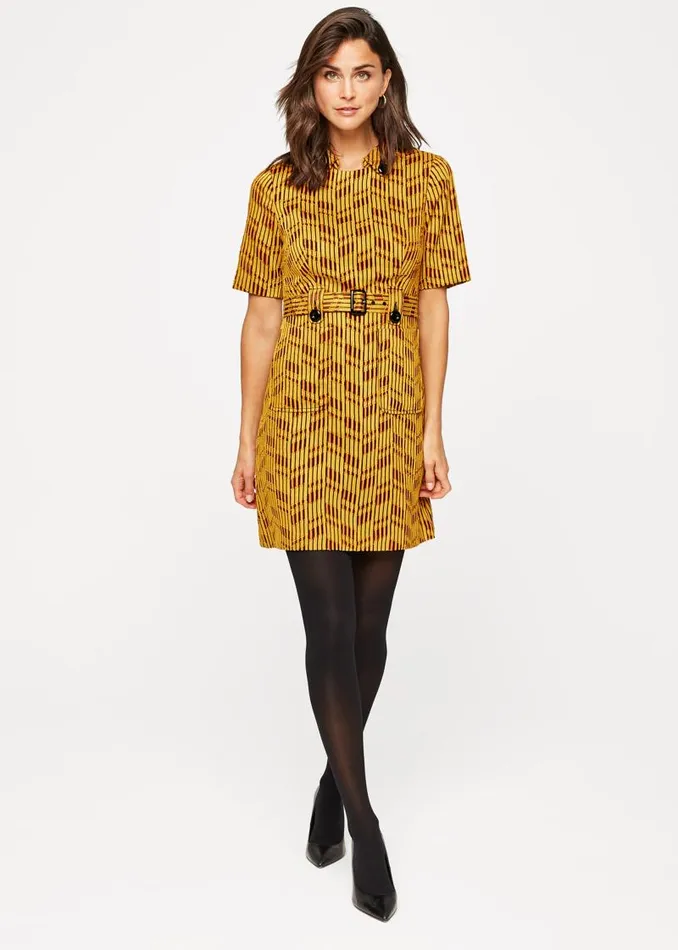 Doria Textured Mini Dress Yellowred Women Phase Eight Dresses