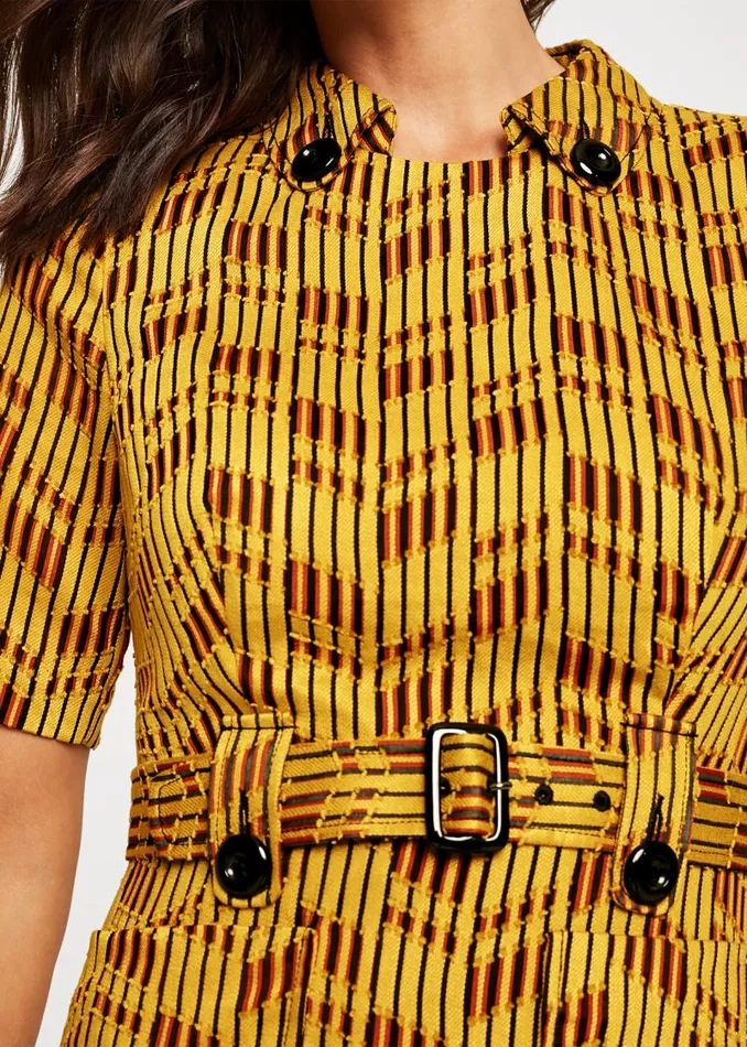 Doria Textured Mini Dress Yellowred Women Phase Eight Dresses