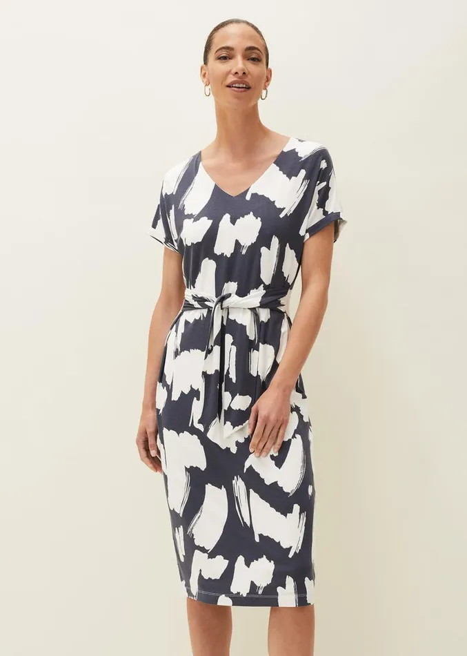 Dotterel Abstract Print Dress Carbonivory Women Phase Eight Dresses