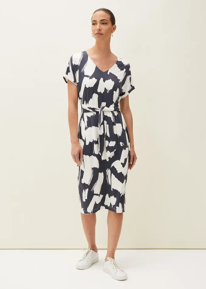 Dotterel Abstract Print Dress Carbonivory Women Phase Eight Dresses