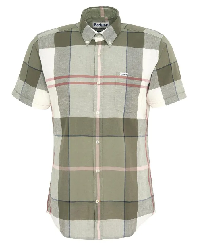 Douglas Tailored ShortSleeved Shirt Kielder Blue Tartan Men Barbour Shirts