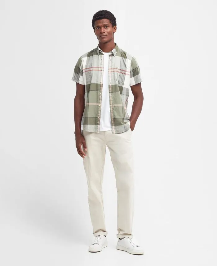Douglas Tailored ShortSleeved Shirt Kielder Blue Tartan Men Barbour Shirts