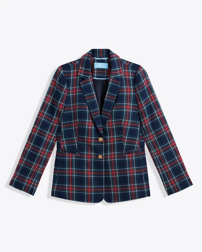 Draper James Blazer In Georgia Plaid Women Jackets and Outerwear