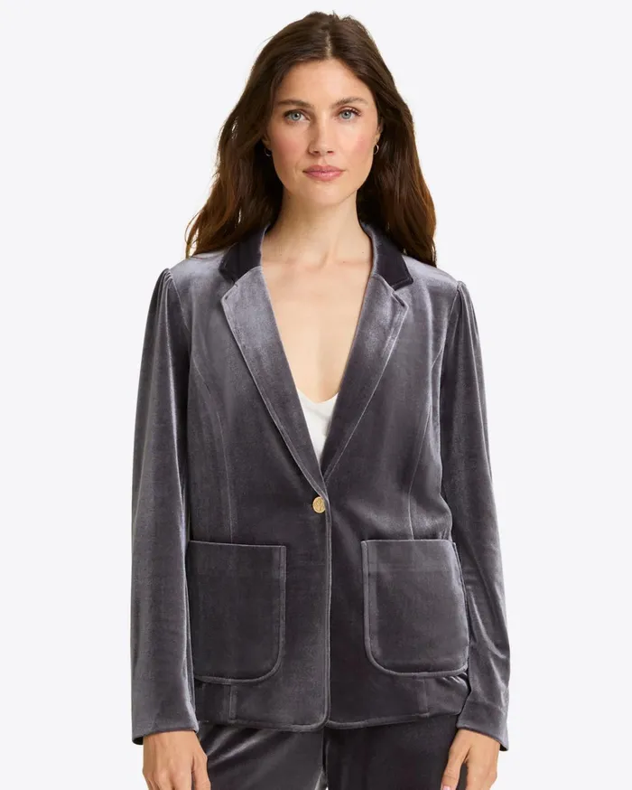Draper James Blazer In Velvet Women Jackets and Outerwear
