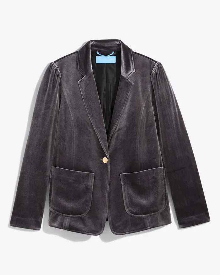 Draper James Blazer In Velvet Women Jackets and Outerwear
