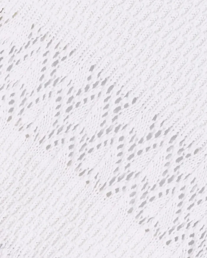 Draper James Crochet Long Sleeve Dress In White Women Dresses