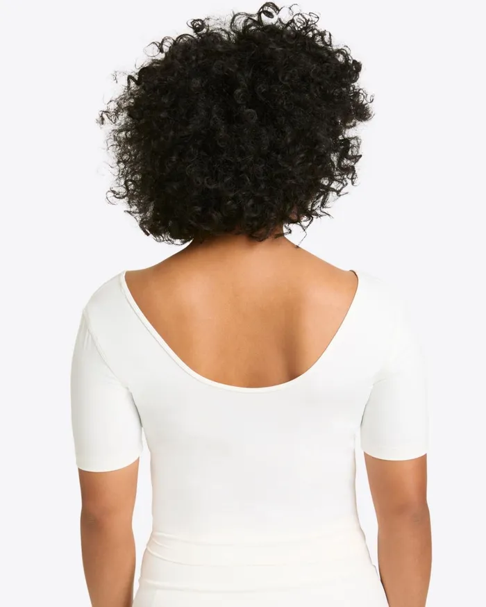 Draper James Cropped Sport Top In White Women Tops