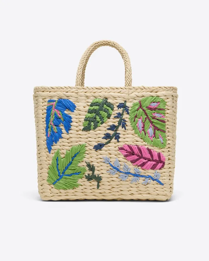 Draper James Embroidered Straw Tote Women Swim