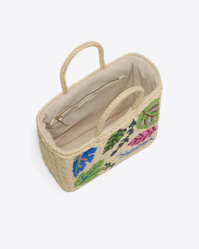 Draper James Embroidered Straw Tote Women Swim