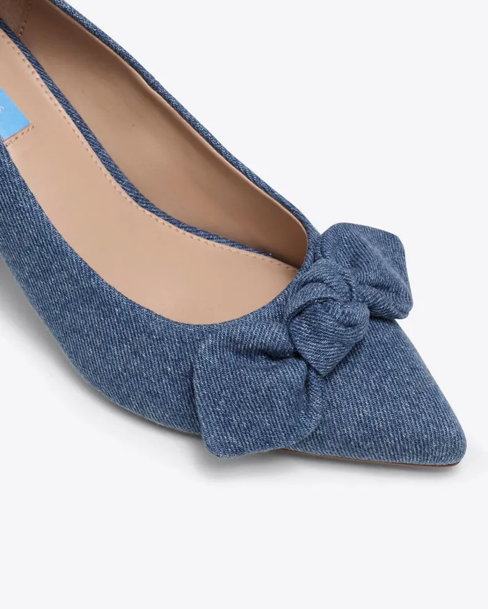 Draper James Frances Bow Heel In Denim Women Heels