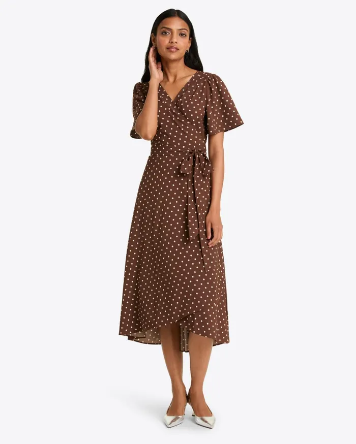 Draper James Gigi Wrap Dress In Matte Satin Women Dresses