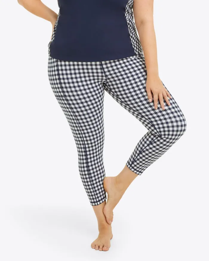 Draper James Leggings In Navy Gingham Women Lounge and Pajamas