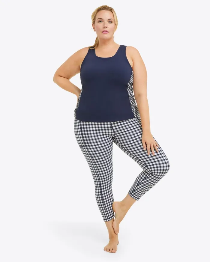 Draper James Leggings In Navy Gingham Women Lounge and Pajamas