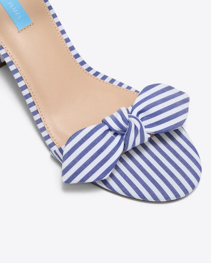 Draper James Preston Sandal In Blue and White Stripe Women Heels
