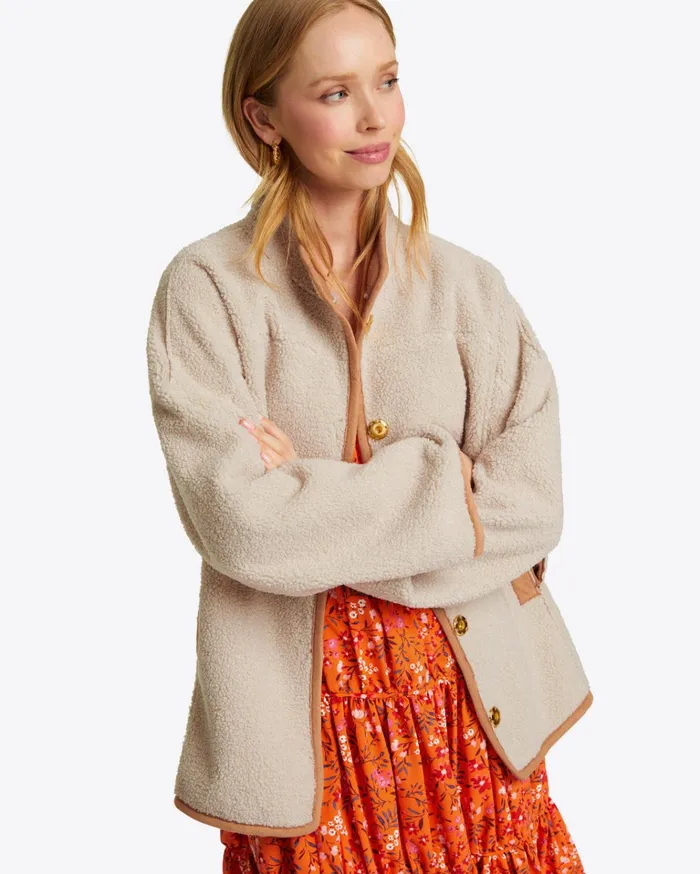 Draper James Reversible Sherpa Jacket Women Jackets and Outerwear
