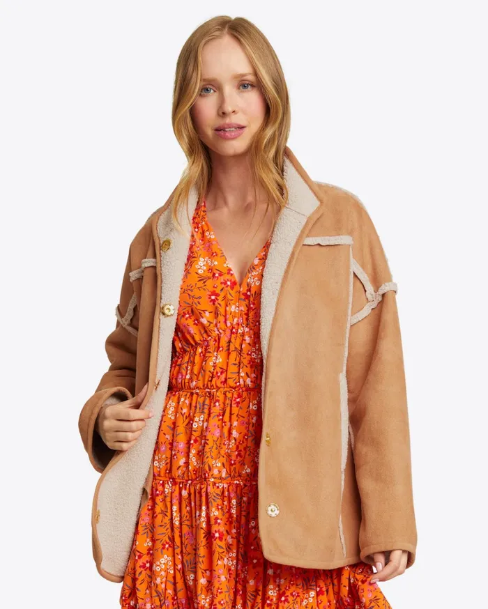 Draper James Reversible Sherpa Jacket Women Jackets and Outerwear